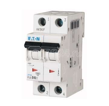 Выключатель автоматический модульный 2п D 40А 6кА PL6-D40/2 EATON 286583 купить в интернет-магазине RS24