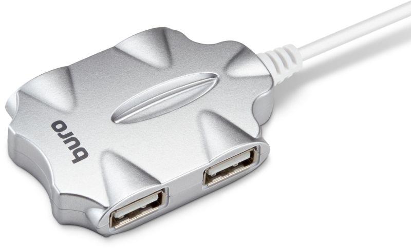 Разветвитель USB 2.0 BU-HUB4-0.5-U2.0-Candy 4порт. серебр. BU-HUB4-0.5-U2.0-CANDY BURO 1001418