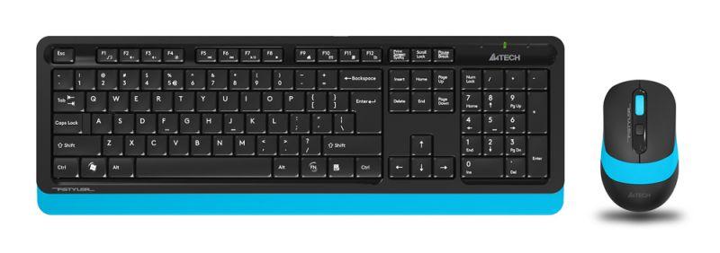 Комплект клавиатура+мышь Fstyler FG1010 клавиатура черн./син. мышь черн./син. USB беспроводная Multimedia FG1010 BLUE A4TECH 1147572