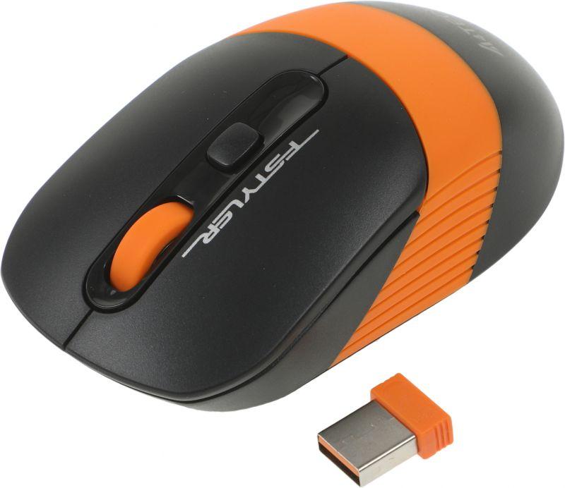Мышь Fstyler FG10S черн./оранж. оптическая 2000dpi silent беспроводная USB 4but FG10S A4TECH 1204066