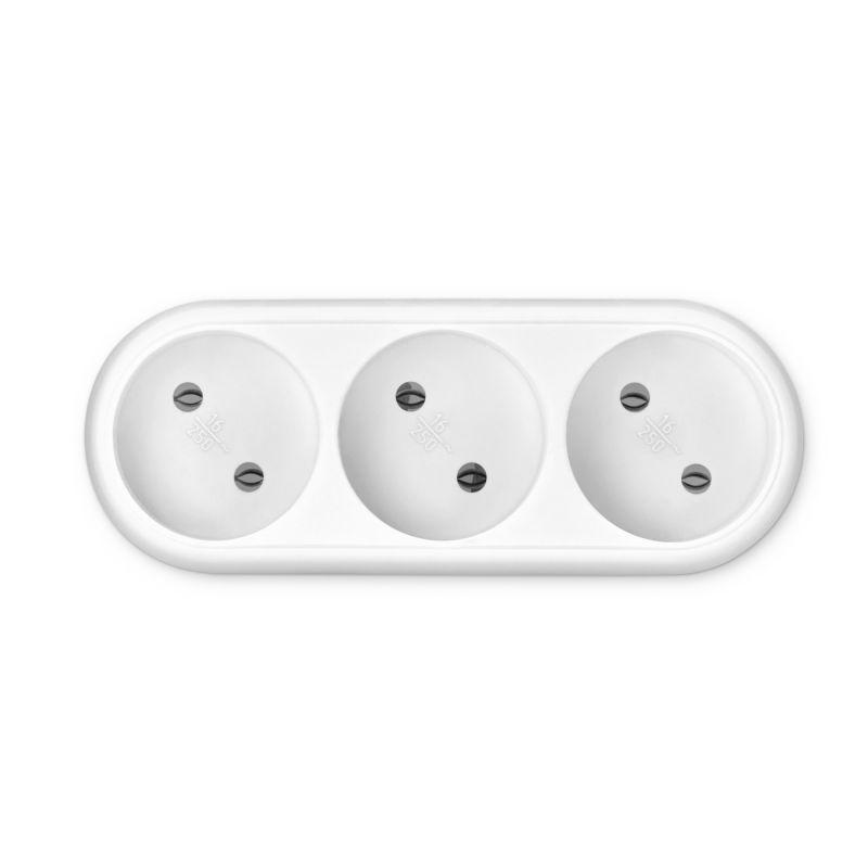 Разветвитель 3-м без заземл. 16А IP20 BU-PS3-W бел. BURO 352742