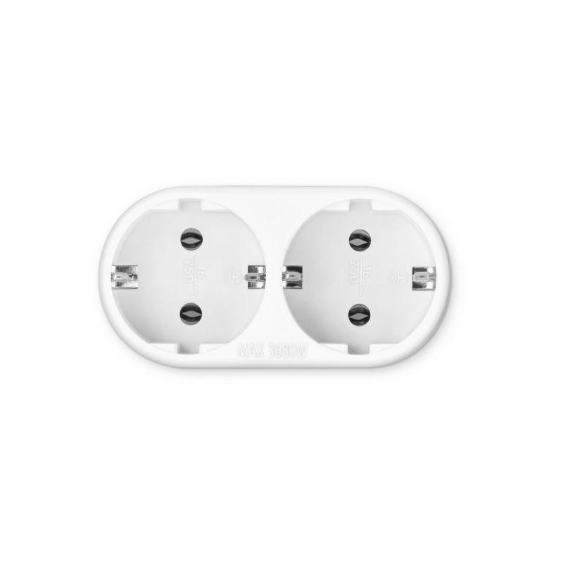 Разветвитель 2-м с заземл. 16А IP20 BU-PS2G-W бел. BURO 352743