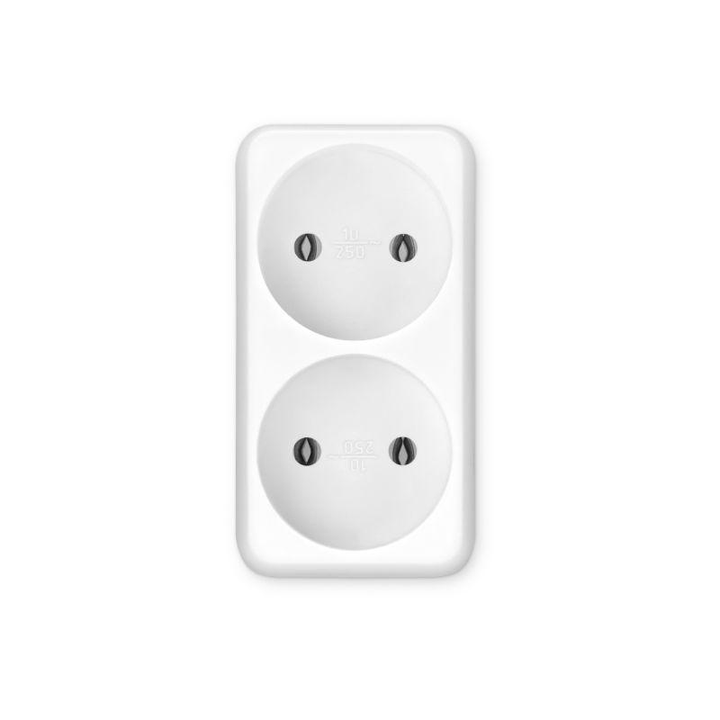 Разветвитель 2-м без заземл. 16А IP20 BU-PS2-W бел. BURO 352746