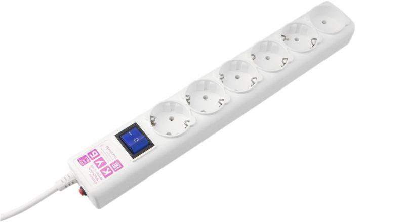 Удлинитель с сетевым фильтром 6х5м SPG(5+1)-16B-5М-WHITE бел. (коробка) POWERCUBE 435852