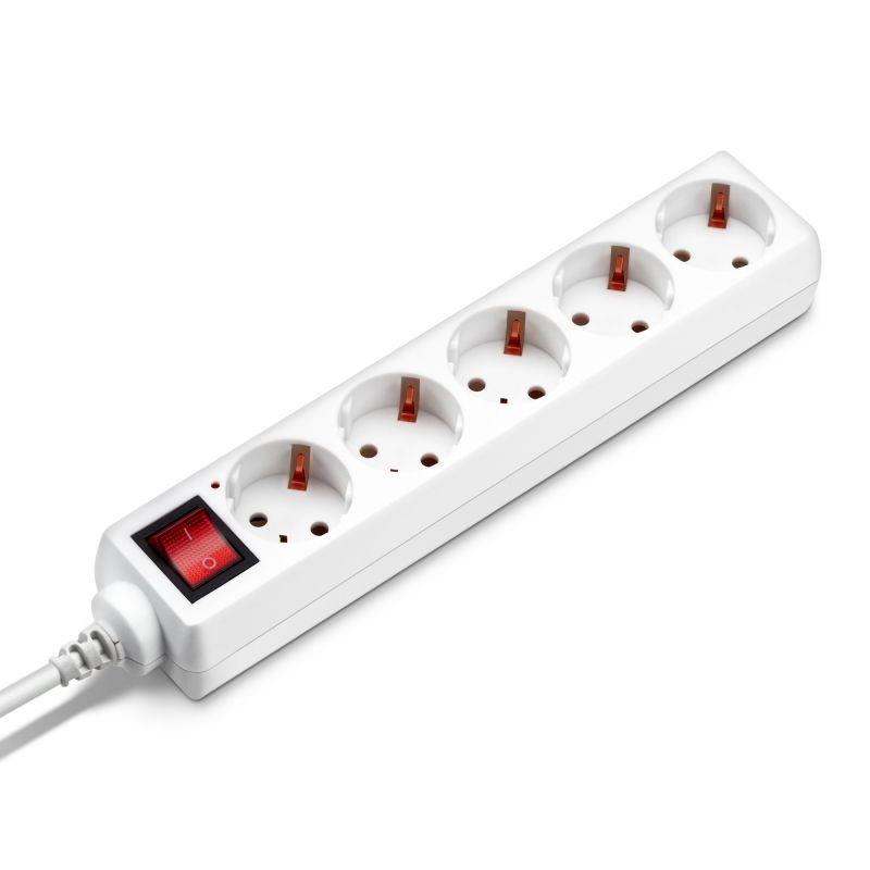 Удлинитель 5х1.5м BU-PS5.1/W бел. (пакет ПЭ) BURO 475296