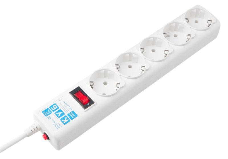 Удлинитель с сетевым фильтром 5х3м SPG-B-10-WHITE бел. (коробка) POWERCUBE 607261