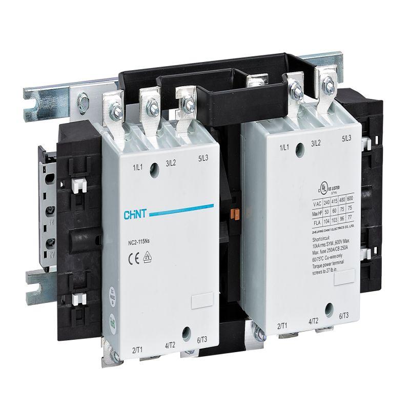 Контактор реверсивный NC2-115NS 115А кат. 220-240В AC AC-3 (R) CHINT 235661
