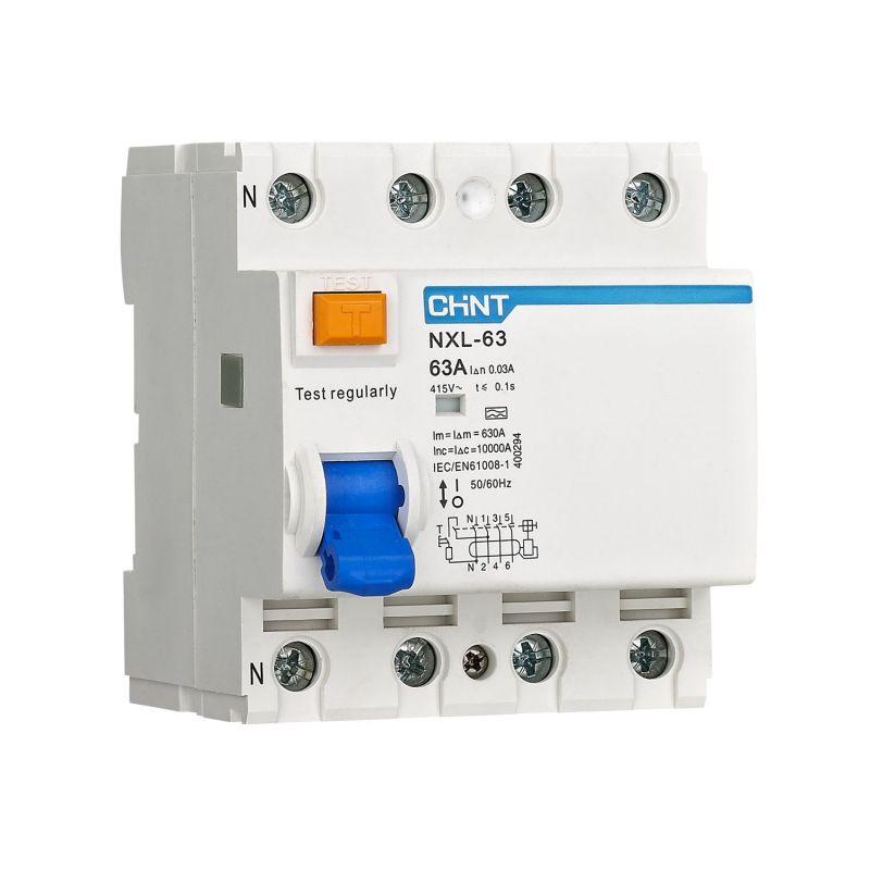 Выключатель дифференциального тока (УЗО) 4п 16А 100мА тип AC 10кА AX NXL-63 (R) CHINT 400300