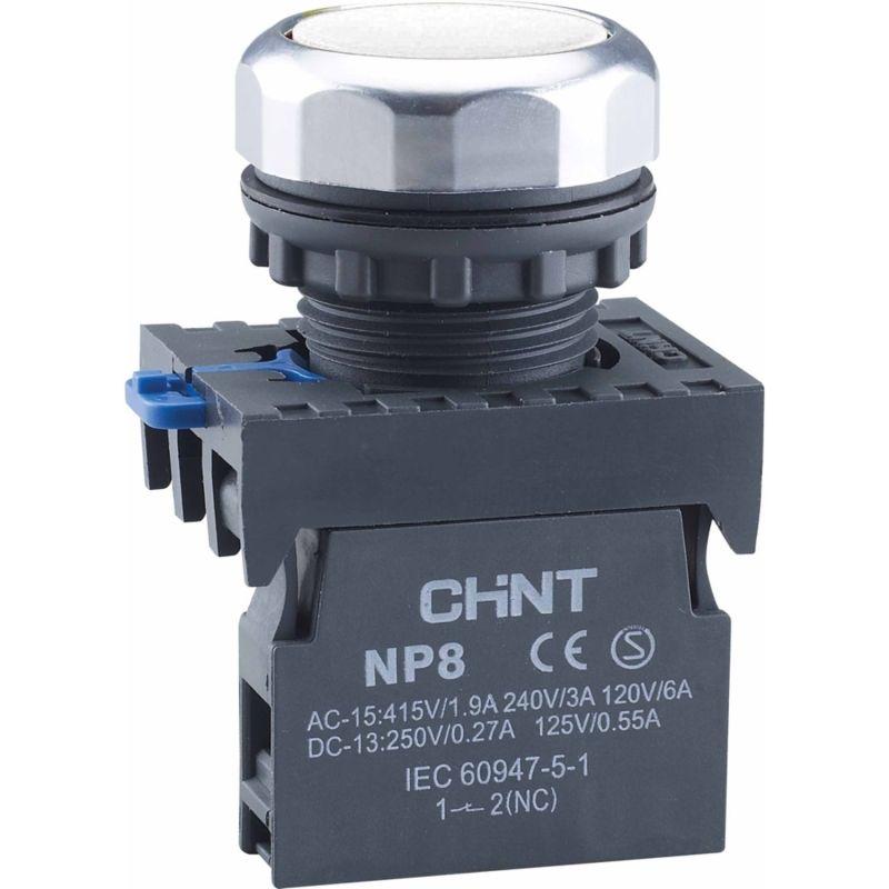 Кнопка управления NP8-20BND/1 подсветка самовозв. бел. AC/DC 24В(LED) 2НО IP65 (R) CHINT 578649