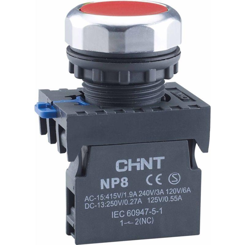 Кнопка управления NP8-11BND/4 подсветка самовозв. красн. AC/DC 24В(LED) 1НО+1НЗ IP65 (R) CHINT 667119