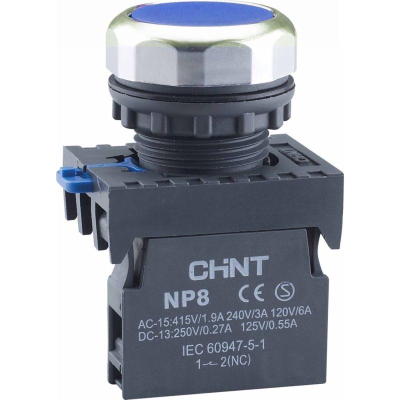Кнопка управления NP8-11BND/6 подсветка самовозв. син. AC/DC 24В(LED) 1НО+1НЗ IP65 (R) CHINT 667121