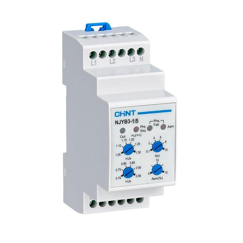 Реле контроля фаз NJYB3-18 AC 380В защита нагрузки (R) CHINT 697037