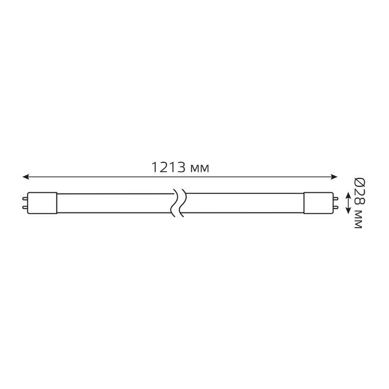 Лампа светодиодная Elementary 20Вт трубчатая 6500К холод. бел. G13 1600лм стекло GAUSS 93039-R
