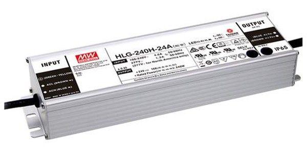 Драйвер 240Вт 24В для светодиодной ленты Meanwell HLG-240H-24A IP67 244.2х68х38.8мм VARTON HLG-240H-24A