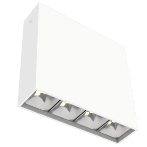 Светильник светодиодный DL-Box Reflect Multi 1х4 14Вт 4000К 150х40х150 накладной 36град. RAL9003 бел. муар VARTON V1-R0-00253-20L36-2001440