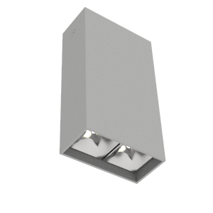 Светильник светодиодный DL-Box Reflect Multi 1х2 5Вт 3000К 80х40х150 накладной 35град.х75град. RAL7045 сер. муар VARTON V1-R0-70251-20L23-2000530