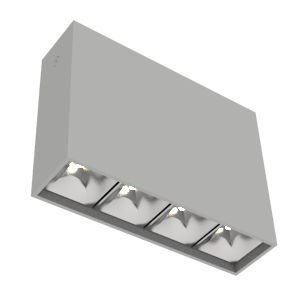 Светильник светодиодный DL-Box Reflect Multi 1х4 14Вт 4000К 150х40х115 накладной кососвет RAL7045 сер. муар диммер DALI VARTON V1-R0-70252-20D17-2001440