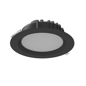 Светильник светодиодный DL-01 230х81 40Вт Tunable White (2700-5700К) IP54/20 круглый встраив. RAL9005 черн. муар диммер DALI VARTON V1-R0-90084-10D01-44040TW