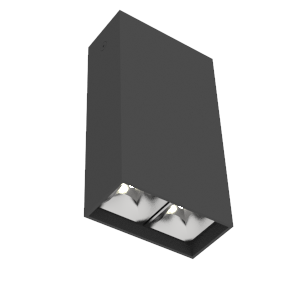 Светильник светодиодный DL-Box Reflect Multi 1х2 8Вт 3000К 80х40х150 накладной 36град. RAL9005 черн. муар VARTON V1-R0-90251-20L36-2000830