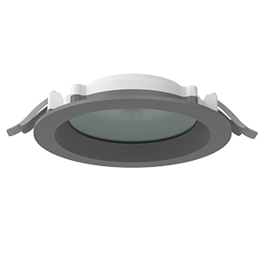 Светильник светодиодный DL-01 Pro 160мм 25Вт 4000К 176x51мм IP65/40 круглый встраив. RAL7045 сер. муар с защитным силикатным стеклом VARTON V1-RF-70183-GL000-6502540