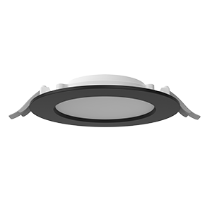 Светильник светодиодный DL-01 Slim 160мм 25Вт 3000К 176x39мм IP65/40 круглый встраив. аварийный автономный постоянного действия с опаловым рассеив. RAL9005 черн. муар VARTON V1-RF-90083-10A00-6502530