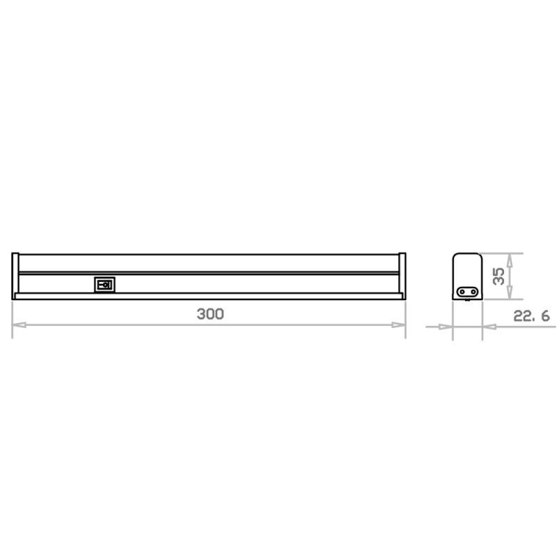 Светильник светодиодный LWL-2013-5CL 5Вт 20LED 4000К IP20 300лм 310мм 220В линейный с сетевым провод