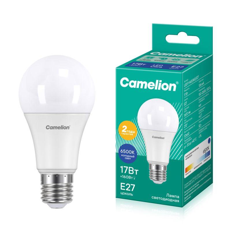 Лампа светодиодная LED17-A65/865/E27 17Вт грушевидная матовая 6500К холод. бел. E27 220В Camelion 12653