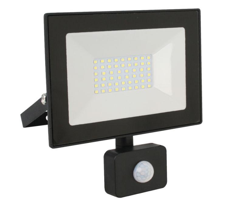Прожектор светодиодный с датчиком LFL-3002S C02 30Вт 230В 6500К черн. Ultraflash 13330