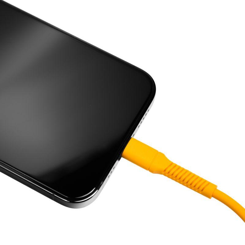 Кабель USB-Lightning ELX-CDC03-C11 3А 1.2м зарядка + передача данных коробка оранж. Ergolux 15966