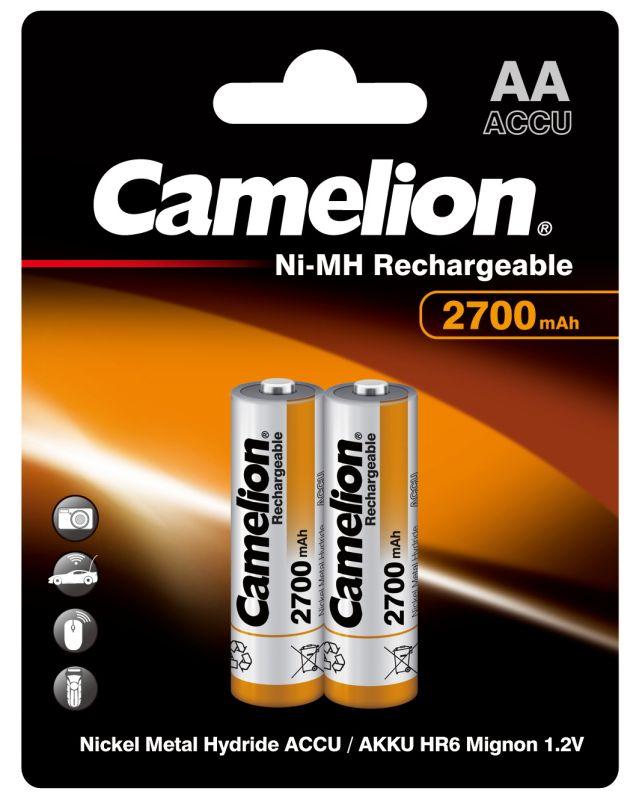 Аккумулятор AA/R6 2700мА.ч NI-MN BP-2 металлик (блист.2шт) Camelion 7371