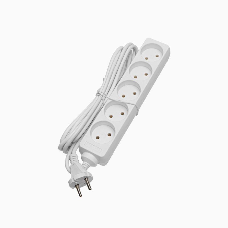 Удлинитель 5х5м без заземл. 10А IP20 S 5х5 2.2кВт ПВС2х0.75 Volsten 9307