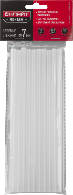 Стержень клеевой 90 092 OEM-Ks01-7-200-H10 7ммх200мм (уп.10шт) ОНЛАЙТ 90092