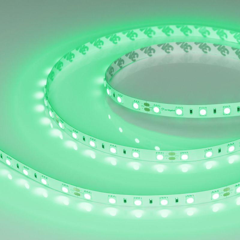 Лента светодиодная RT-B60-10mm 24V Green 14.4Вт/м IP20 5060 открыт. (уп.5м) Arlight 008818(2)