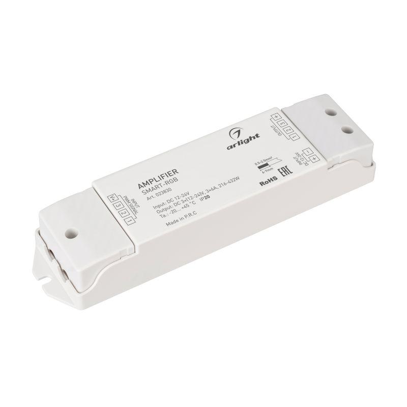 Усилитель SMART-RGB (12-24В 3х6А) (IP20 пластик) Arlight 023830