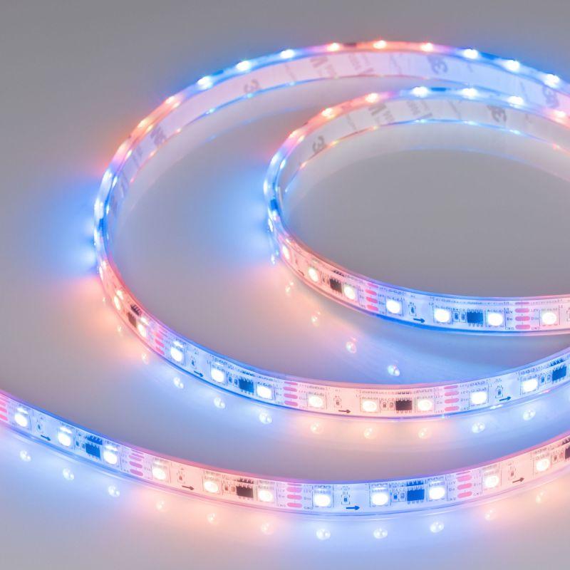 Лента светодиодная SPI-P-B60-12mm 12V RGB-PX3 14.4Вт/м IP66 5060 герметичная бегущий огонь (уп.5м) Arlight 026365(3)