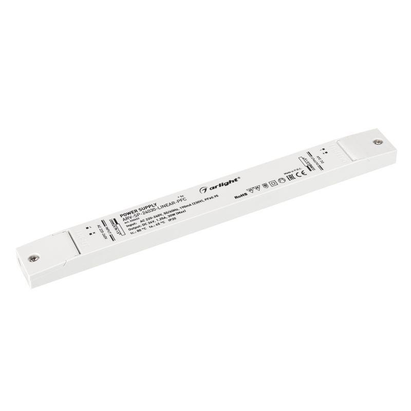 Блок питания ARV-SP-24030-LINEAR-PFC 24В 1.25А 30Вт IP20 пластик 5 лет Arlight 032623