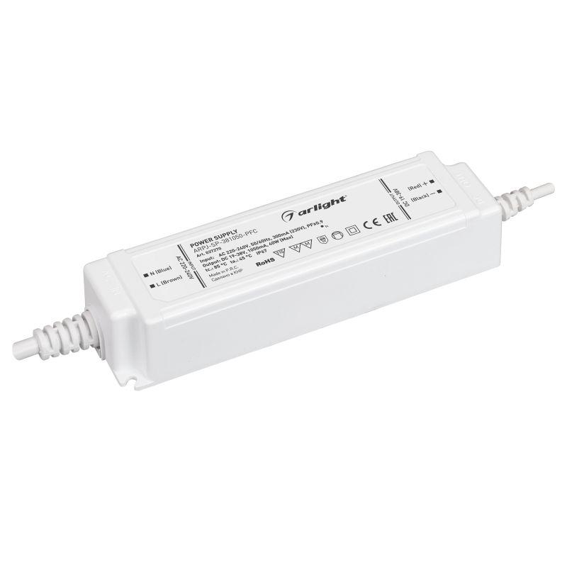 Блок питания ARPJ-SP-381050-PFC 40Вт 19-38В 1.05А IP67 пластик Arlight 037270