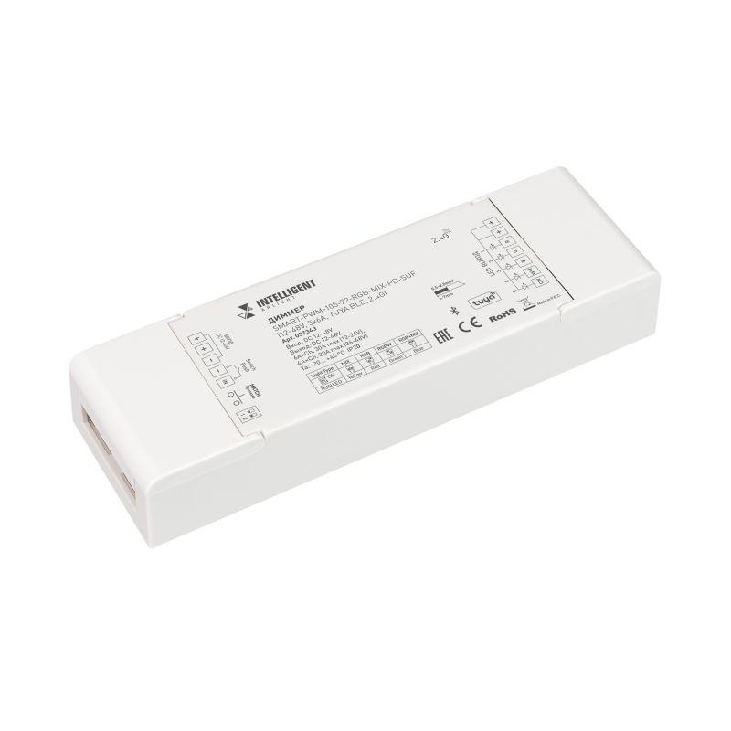 Диммер SMART-PWM-105-72-RGB-MIX-PD-SUF (12-48В 5х6А TUYA BLE 2.4G) IP20 пластик INTELLIGENT ARLIGHT 037343