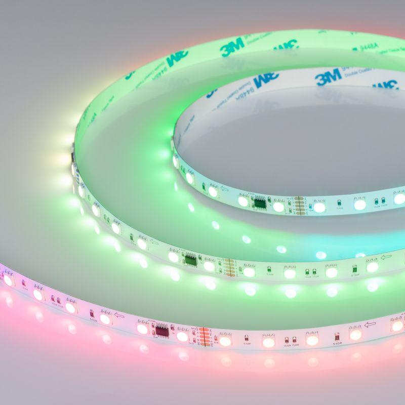Лента светодиодная DMX-B60-10mm 24V RGB-PX6 14Вт/м IP20 5060 бегущий огонь (уп.5м) Arlight 039183