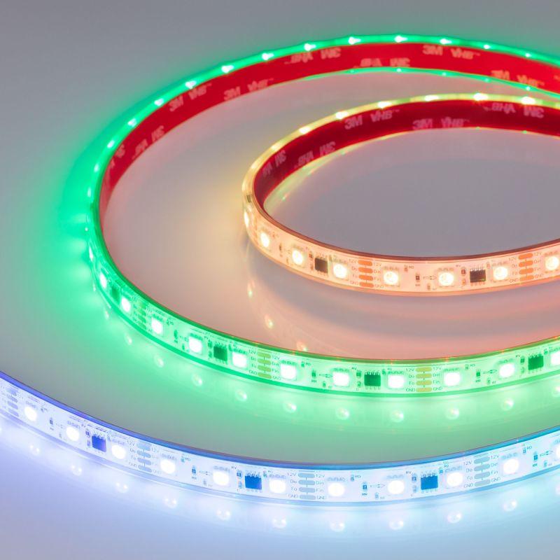 Лента светодиодная SPI-PS-B60-12mm 12V RGB-PX3-BPT 12Вт/м IP67 5060 герметичная бегущий огонь (уп.5м) Arlight 039599