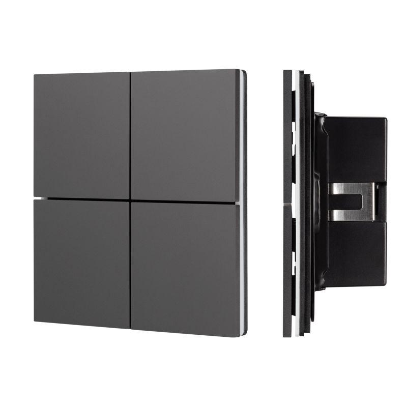 Панель кнопочная KNX-304-23-IN BUS IP20 без рамки метал. черн. INTELLIGENT ARLIGHT 039663