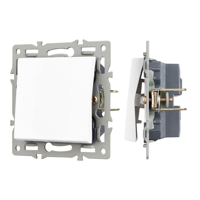 Механизм выключателя одноклавишный непроходной SWT-MK01-PL-WH (250В 16А) Arlight 043710