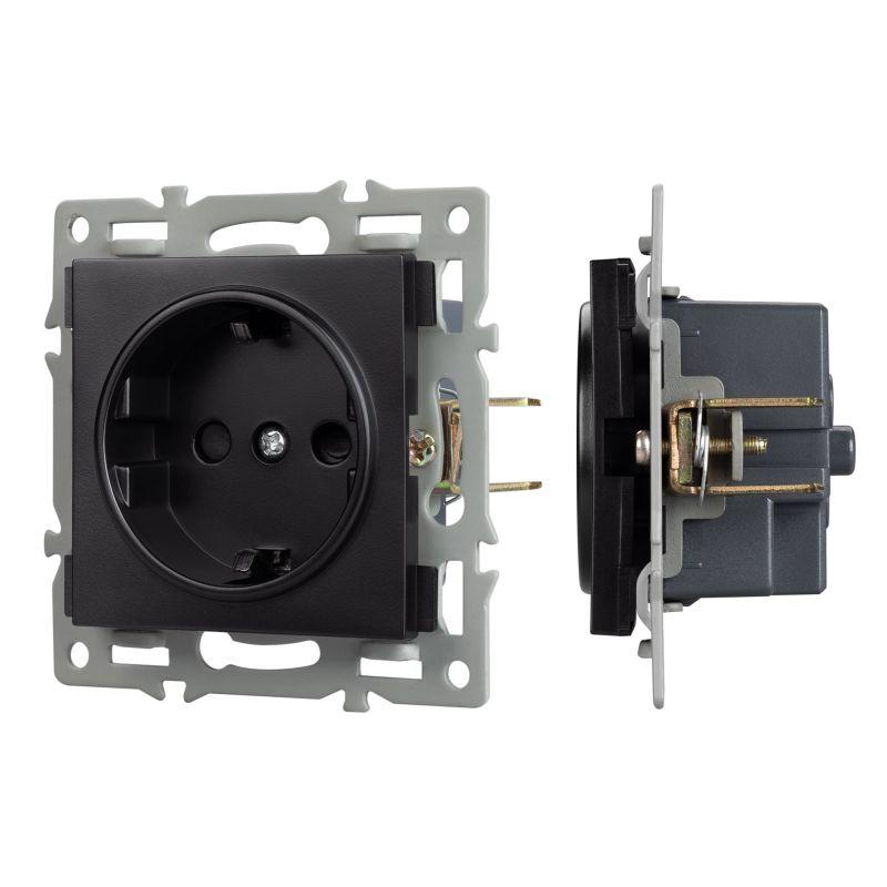 Механизм электрической розетки SCT-MEU1-PL-BK (250В 16А) Arlight 043731