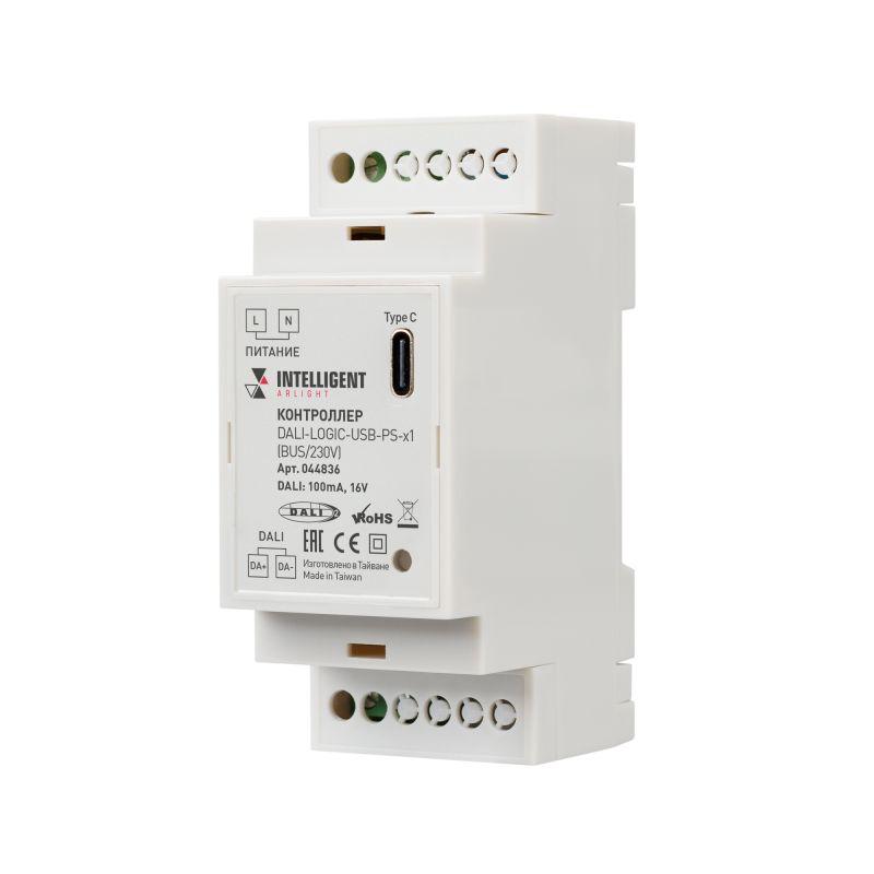 Контроллер DALI-LOGIC-USB-PS-x1 (BUS/230В) IP20 пластик INTELLIGENT Arlight 044836