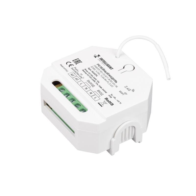 Модуль релейный SMART-701-72-WTI-WTO-PS-IN (230В 1х15А TUYA Wi-Fi 2.4G) IP20 пластик INTELLIGENT ARLIGHT 046074