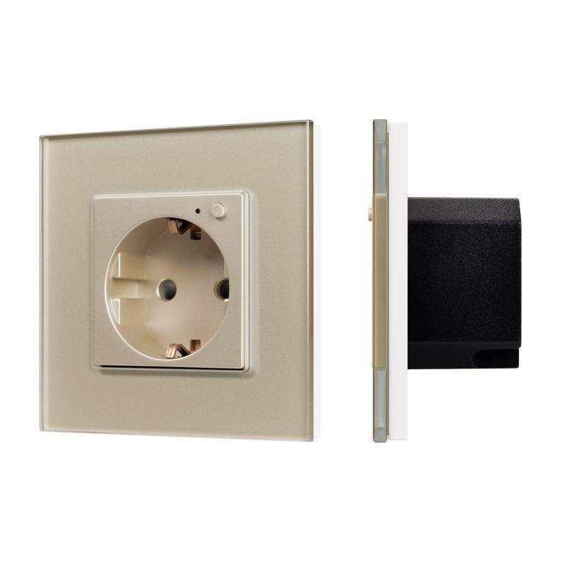 Розетка электрическая 1-м СП SCT-OMALI-EUZB1-PL-GD 16А IP20 240В Zigbee Arlight 050218