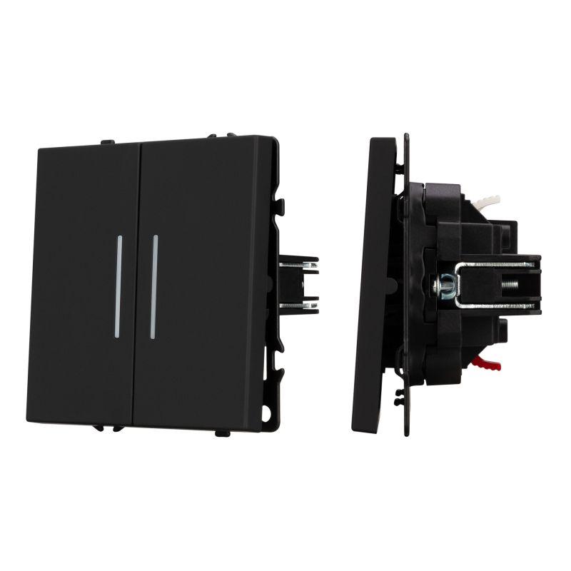 Выключатель непроходной 2-кл. LED SWT-NOBE-MK02-SFPL-L-BK 10А 230В механизм Arlight 054264