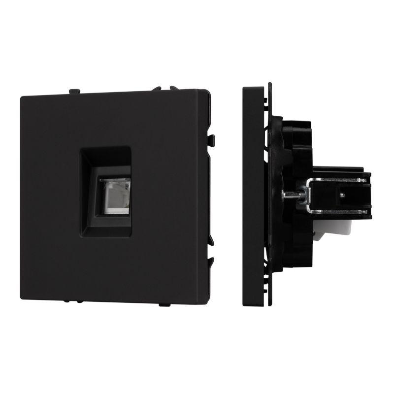 Розетка телефонная ARL NOBE SCT-MTL1-SFPL-BK RJ11 4C софт-тач черн. оникс Arlight 054301(1)