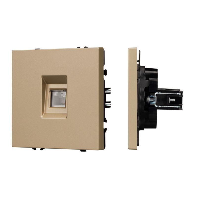 Механизм компьютерной розетки SCT-NOBE-MPC1-SFPL-GD (RJ-45 CAT6) зол. песок Arlight 054306