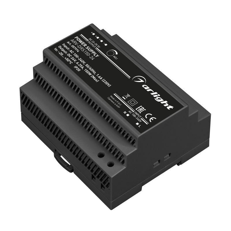 Блок питания ARV-DRS-150-24 24В 6.25А 150Вт IP20 DIN-рейка Arlight 057074